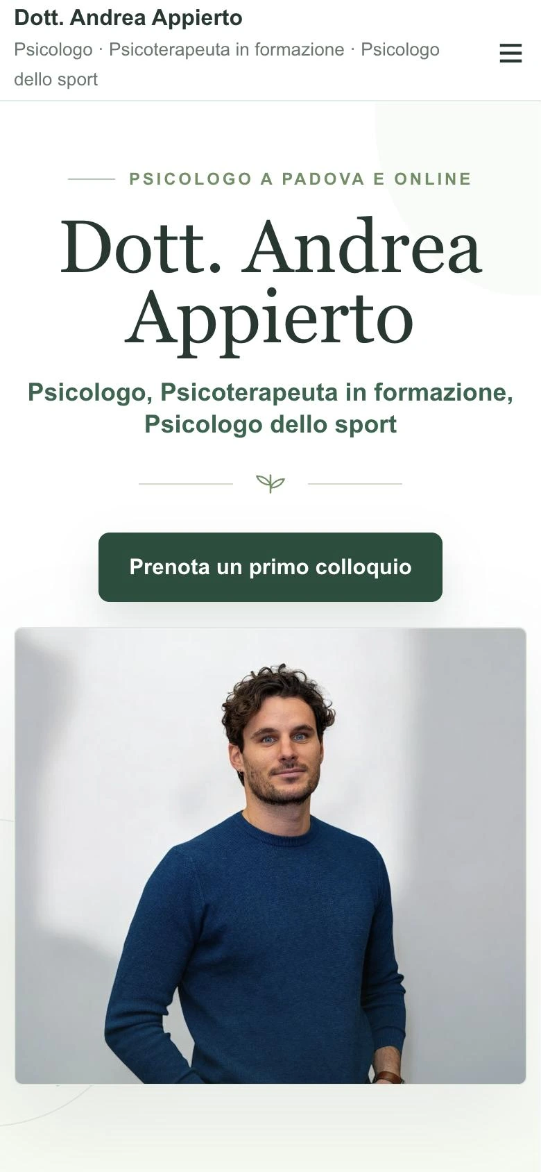 Versione mobile del progetto Andrea Appierto