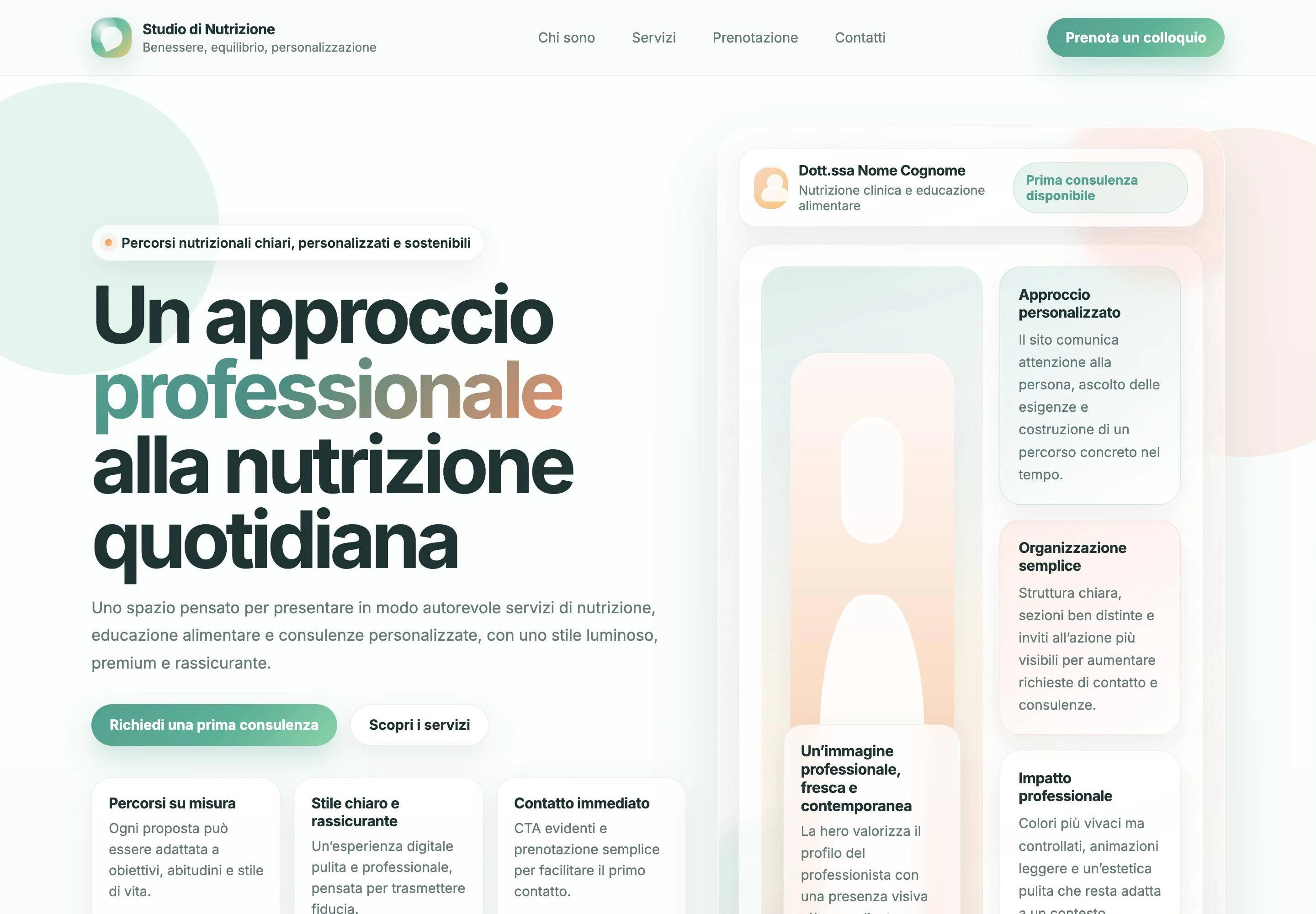 Anteprima del progetto Studio di Nutrizione